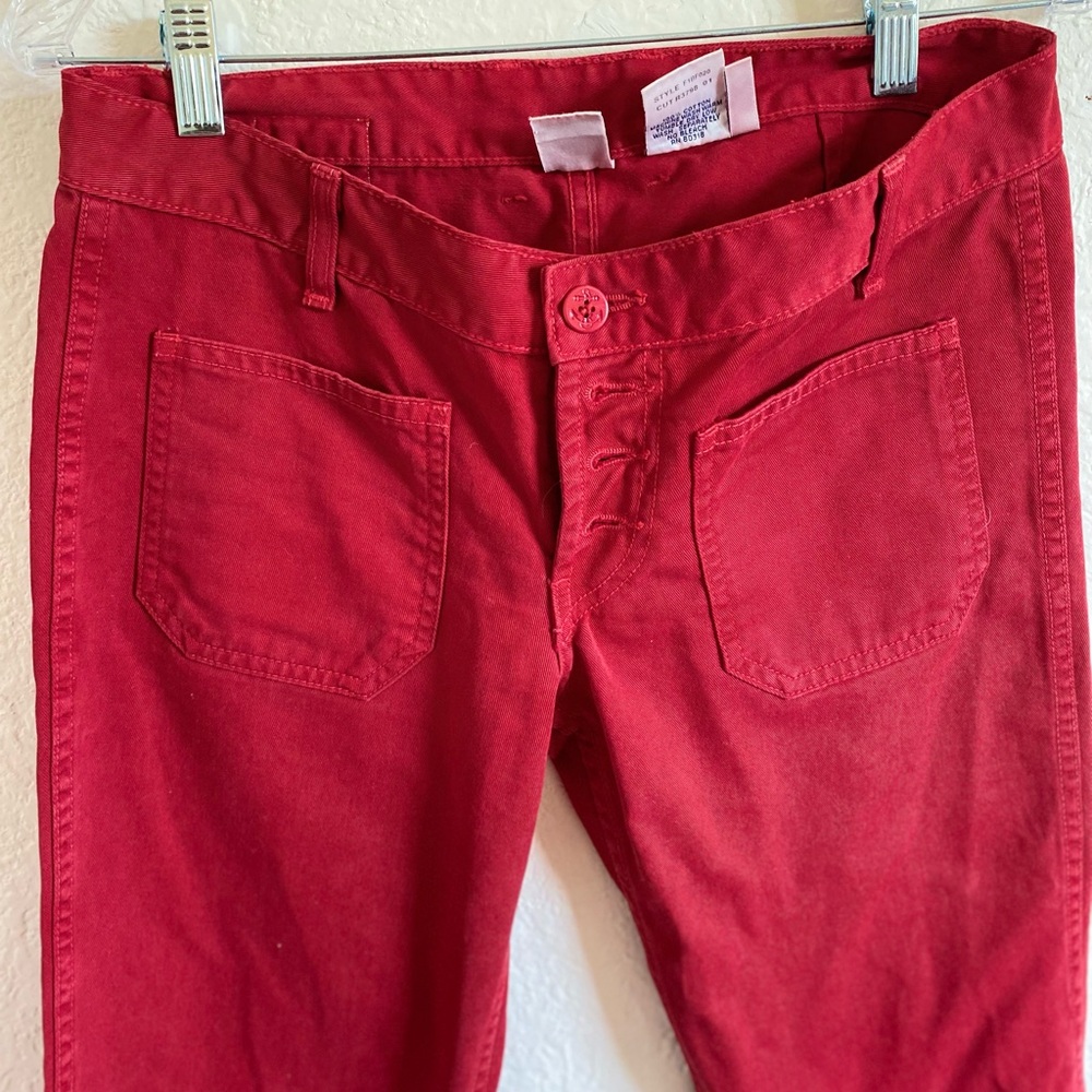 Red lucky brand flared sailor pant